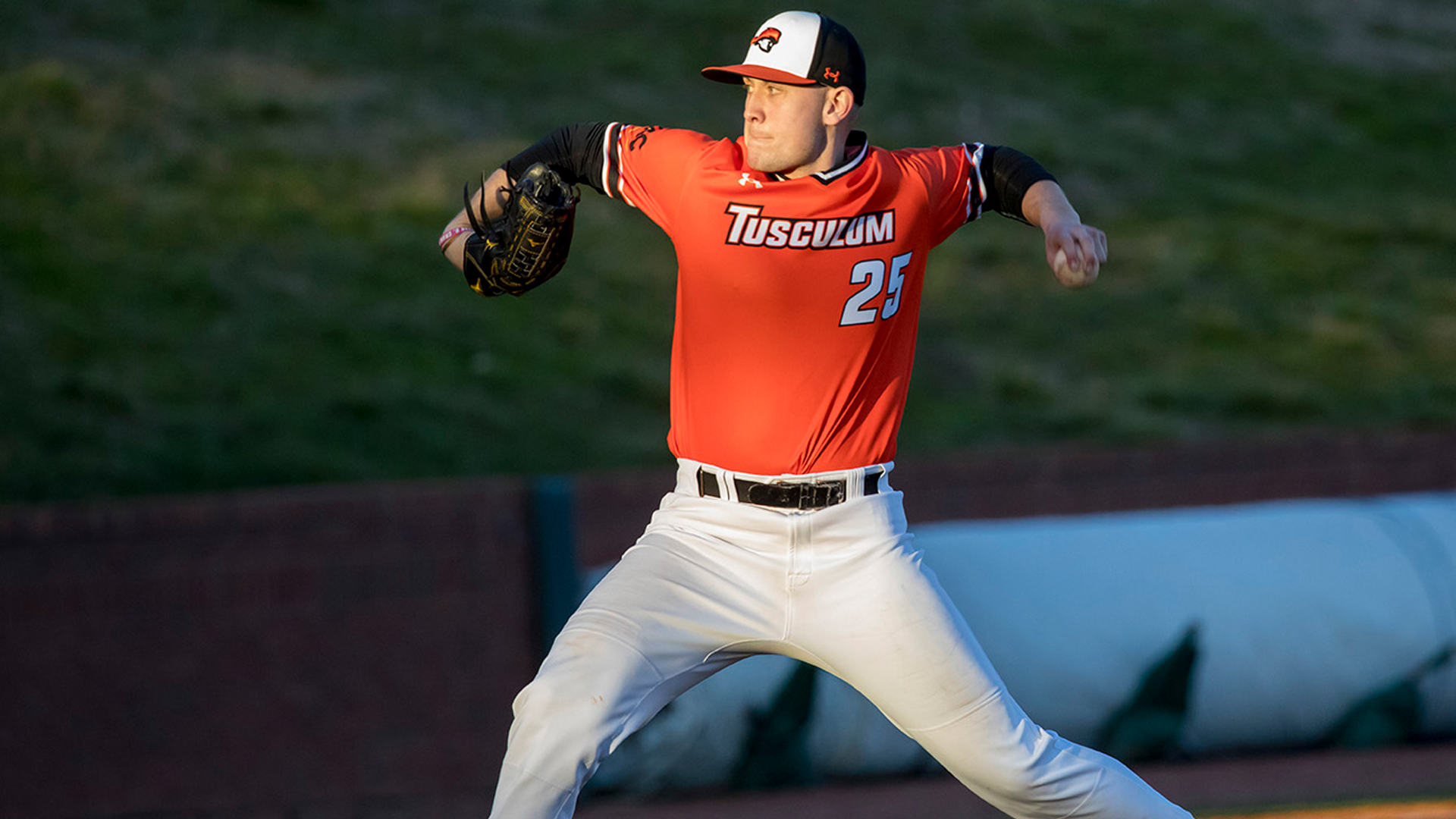 Mitch McCain recorded a career-best 10 strikeouts in Tusculum's 16-7 win over Indianapolis (photo by Chuck Williams)