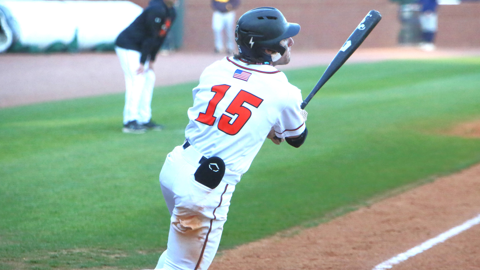 Ben Scartz went 4-for-5 with three extra base hits against Emory & Henry (photo by Dom Donnelly)