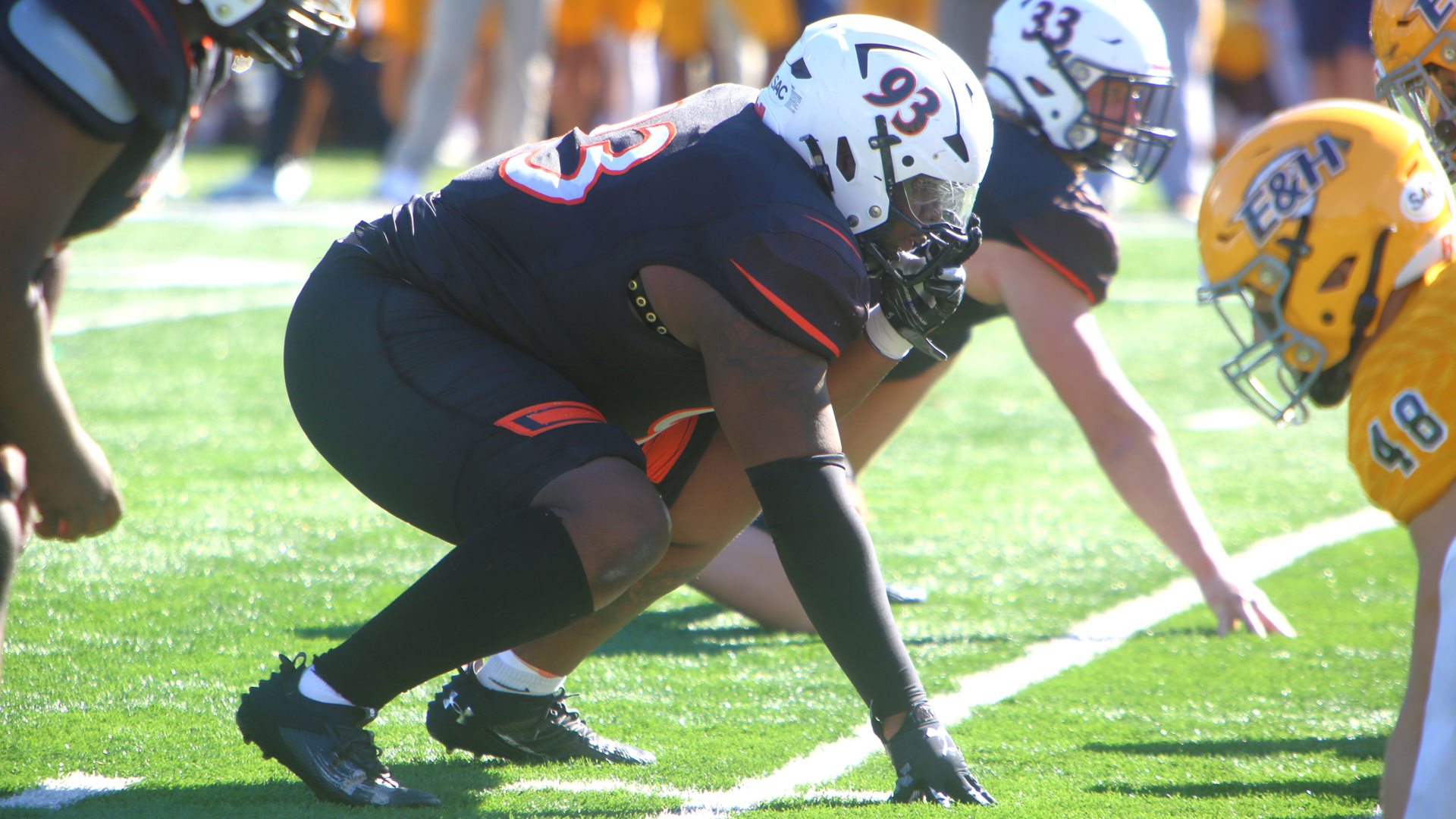 Tusculum defensive lineman Jamichael Wilson (photo by Dom Donnelly)