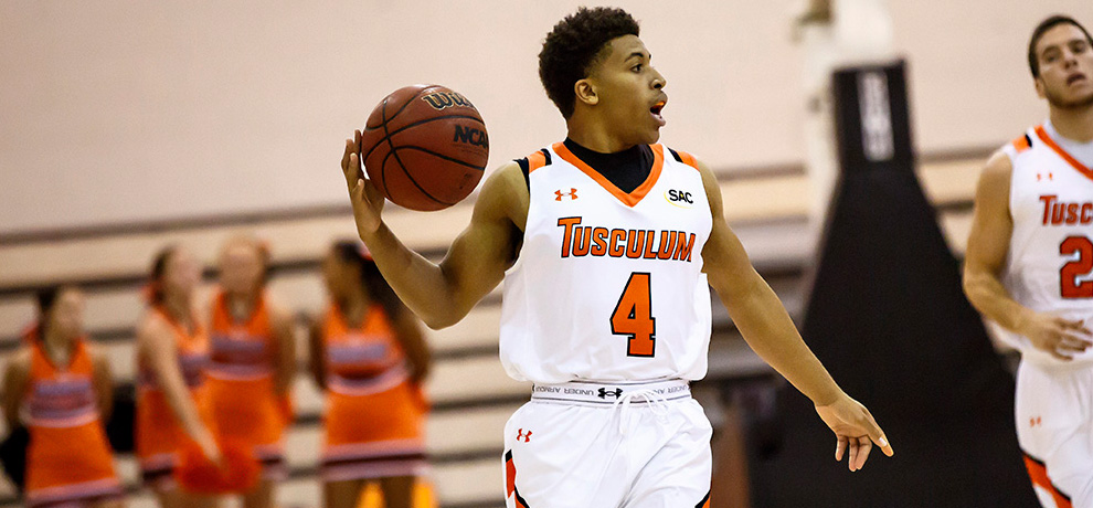 Kendall Patterson totaled 14 points, 7 assists and a career-high 9 rebounds in Tusculum's 99-83 SAC win over Coker