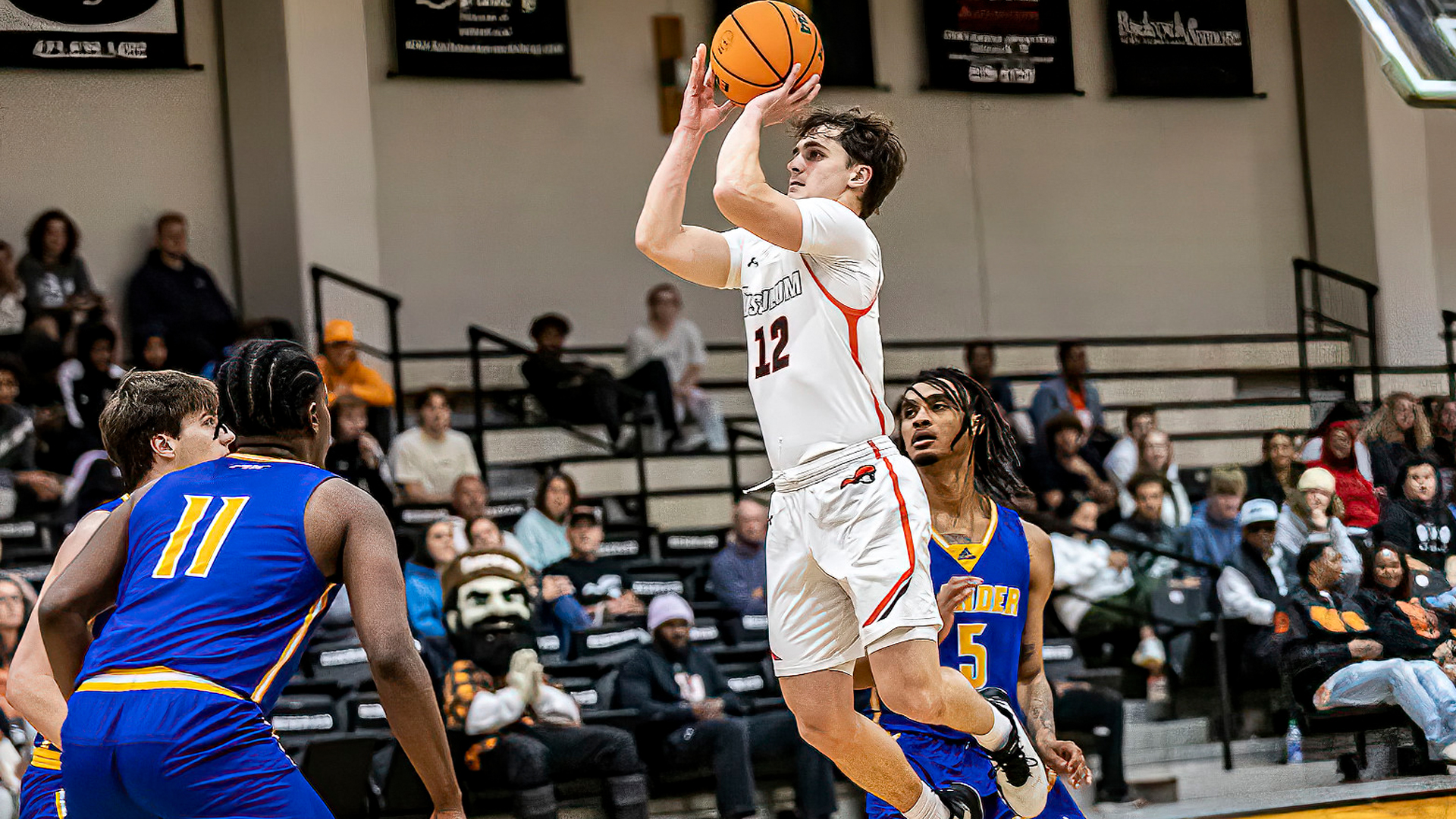 Connor Jordan scored a game-high 22 points in Tusculum's 83-77 win over Lander (photo by Chuck Williams)