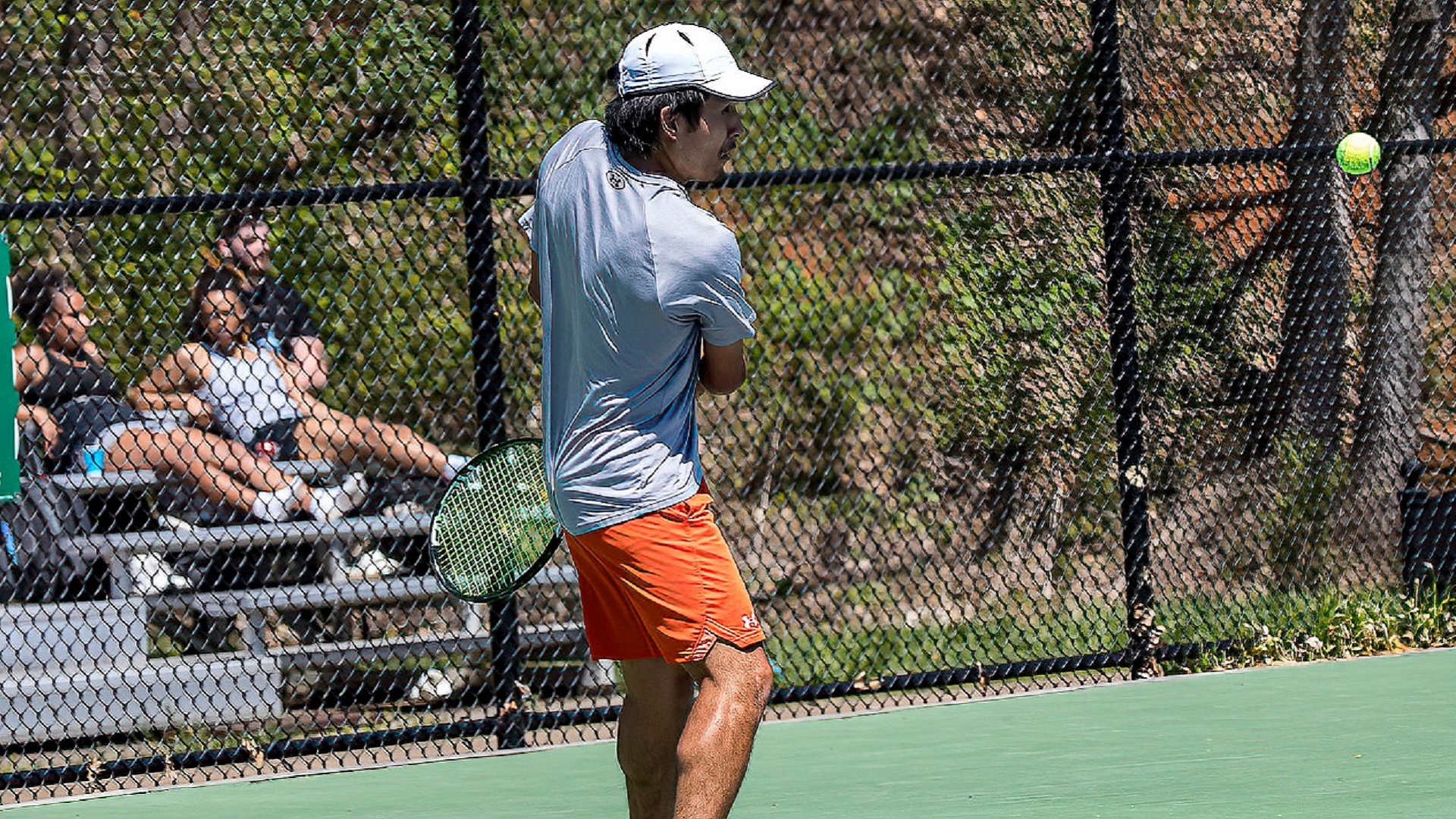 Kenta Kondou picked up a straight-set win in singles against Wingate (photo by Chuck Williams)