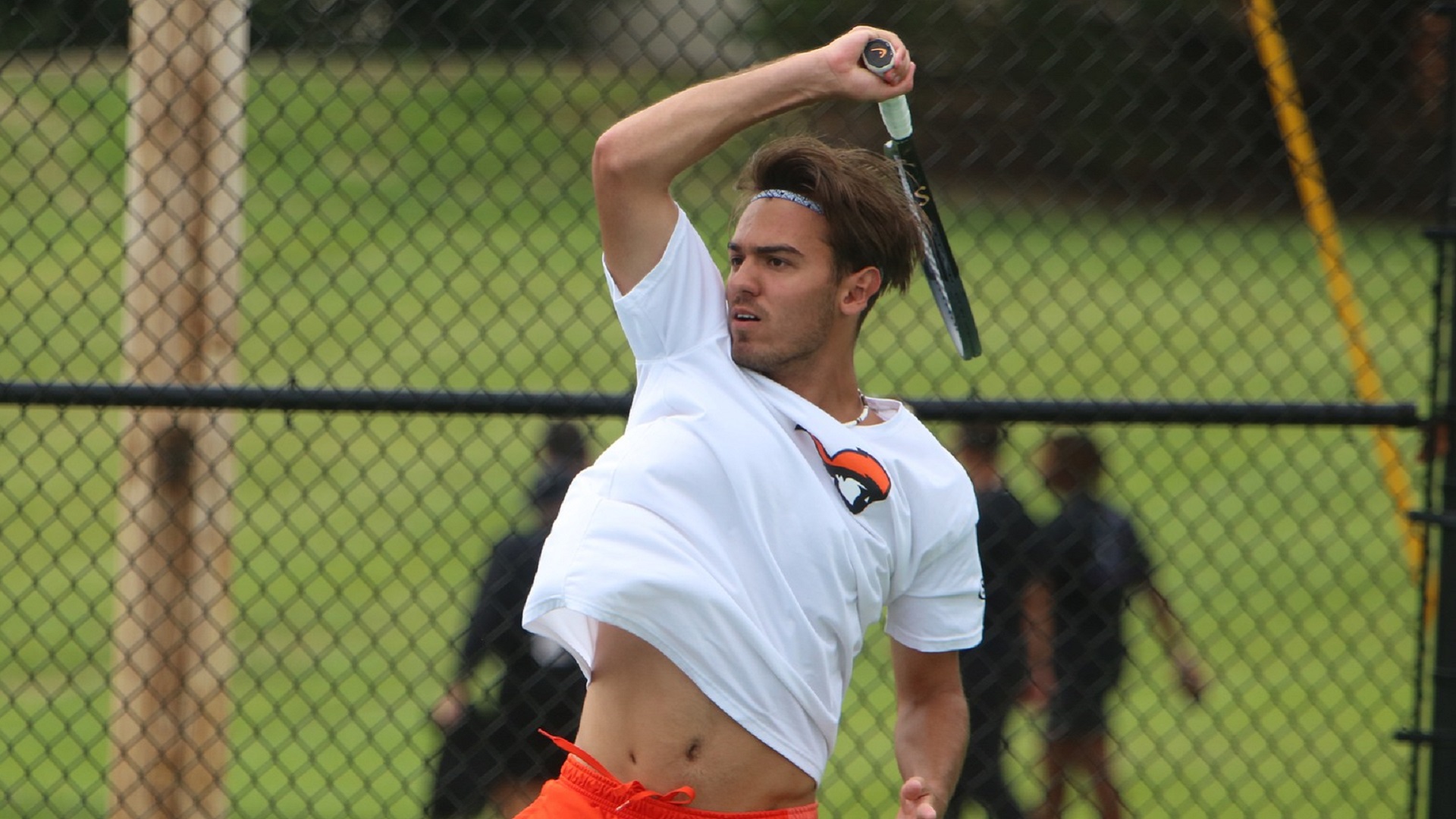 Tijn van Gorkom teamed with Rens Verhaar for a doubles win against Mars Hill (photo by TU Athletic Communications)
