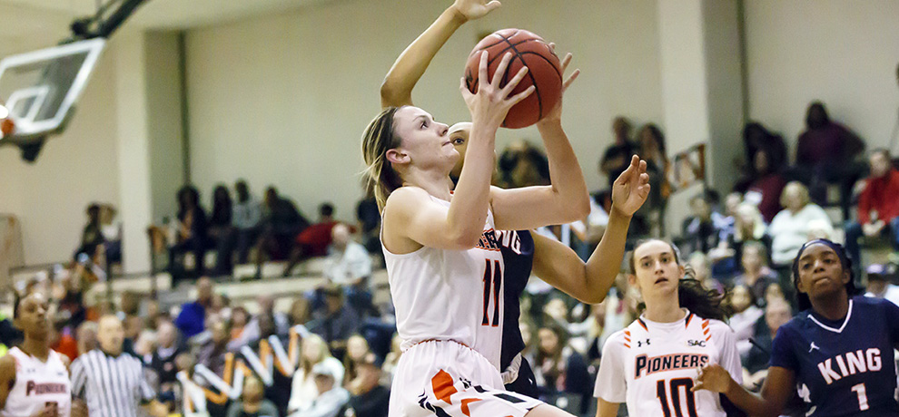 Pioneers use balanced attack in 77-55 win over Belmont Abbey