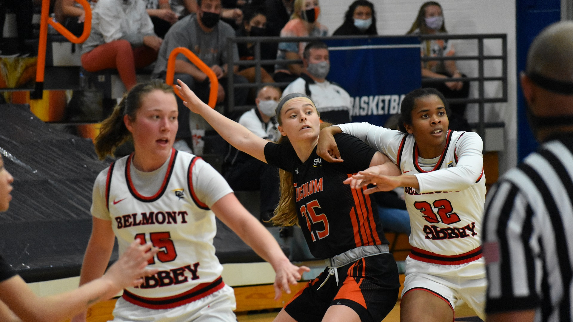 Maddie Sutton broke the South Atlantic Conference and Tusculum single-season record for rebounds per game at 14.6 (photo courtesy Carson-Newman Athletic Communications)