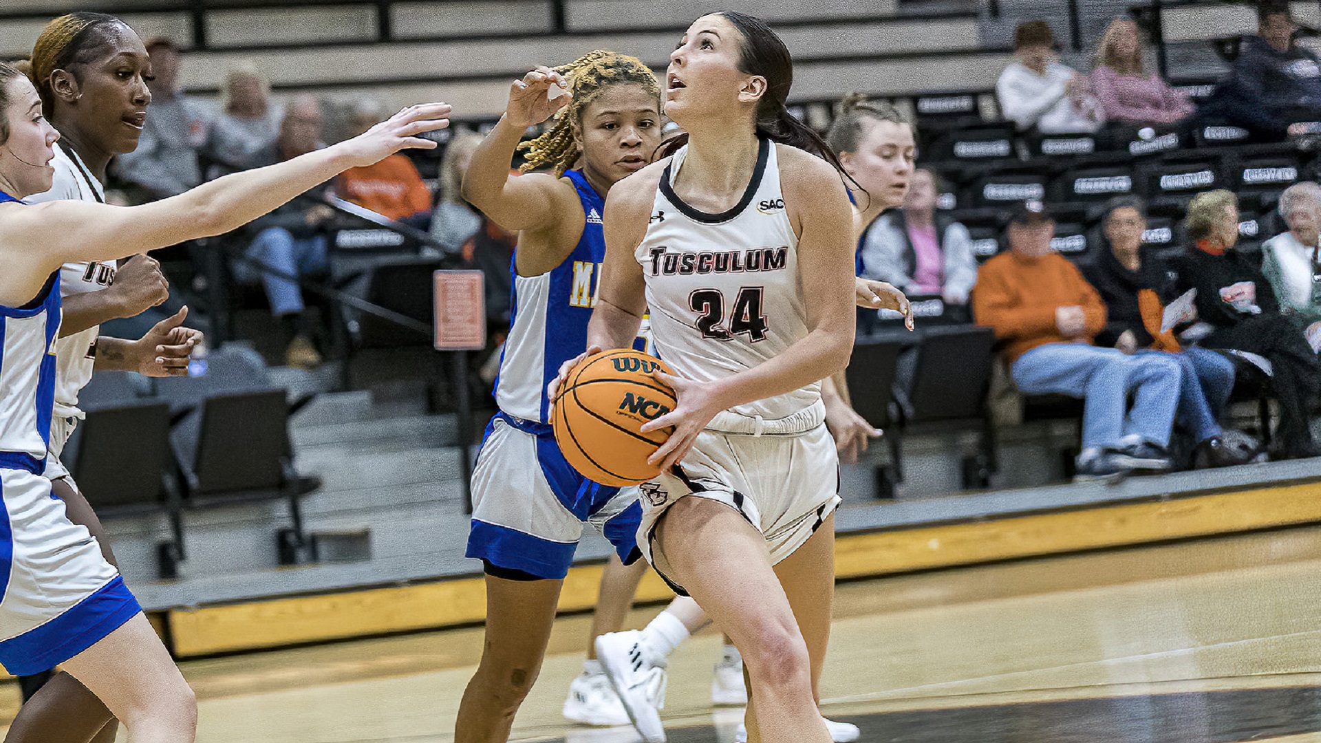 Blayre Shultz scored a career-high 28 points against Mars Hill (photo by Chuck Williams)