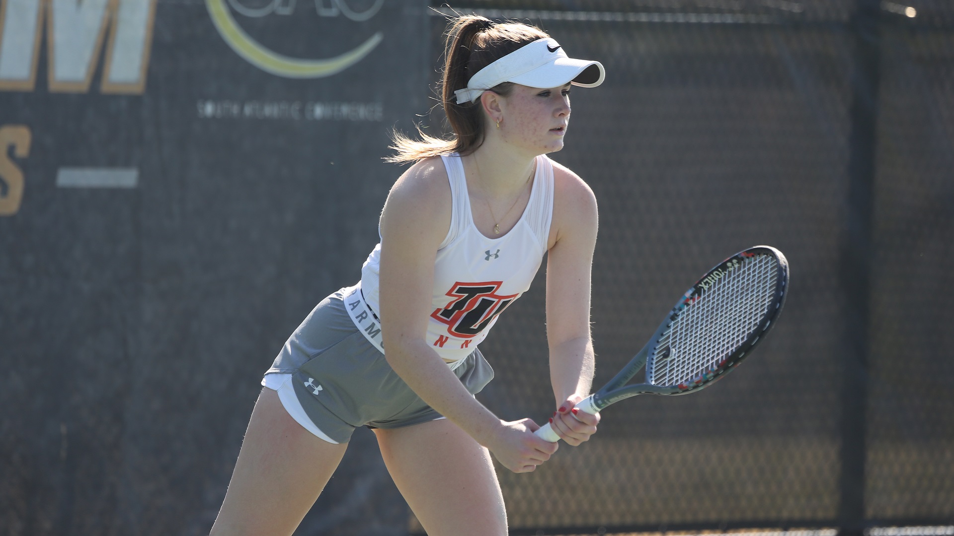 Elodie Baechler rallied from a set down to win her singles match against Mars Hill