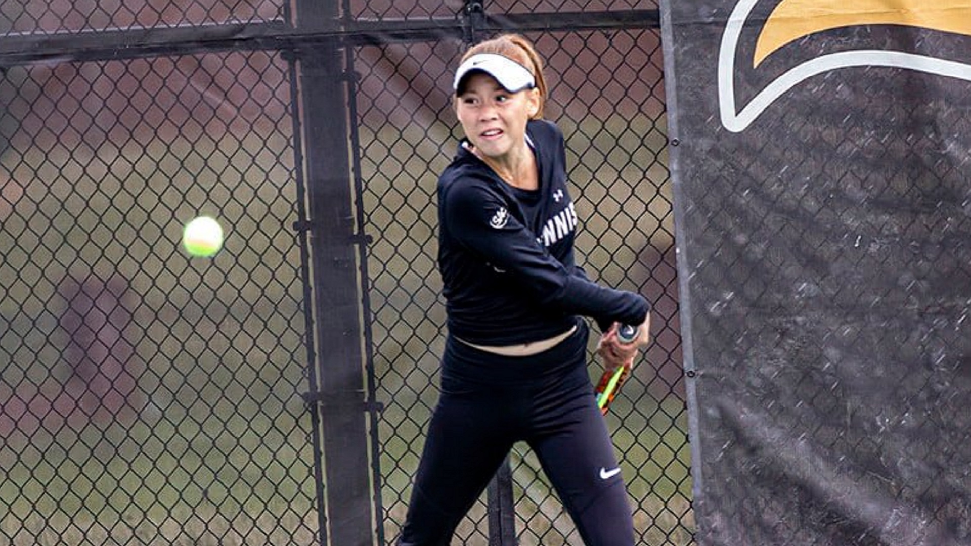 Valentina Loretz earned wins in singles and doubles for the Pioneers against North Georgia (photo by Chuck Williams)
