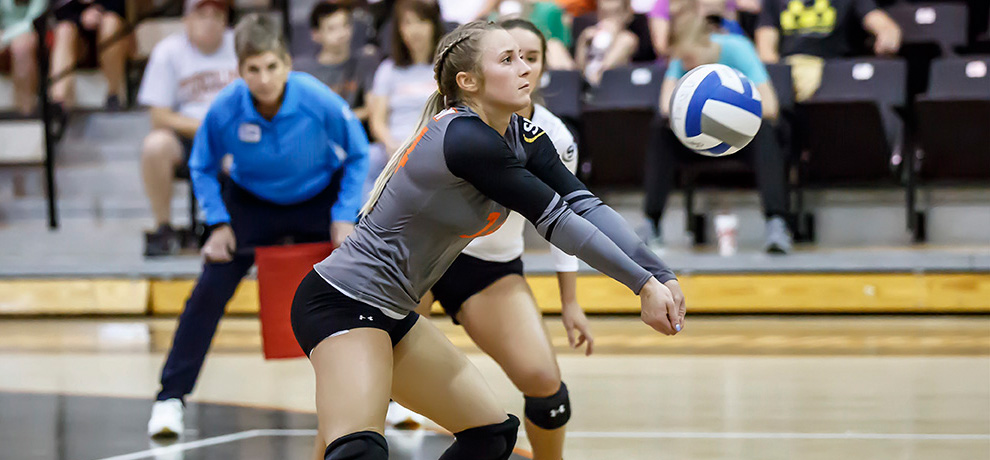 Mazur moves into second on TU digs list, Pioneers fall to undefeated Wingate