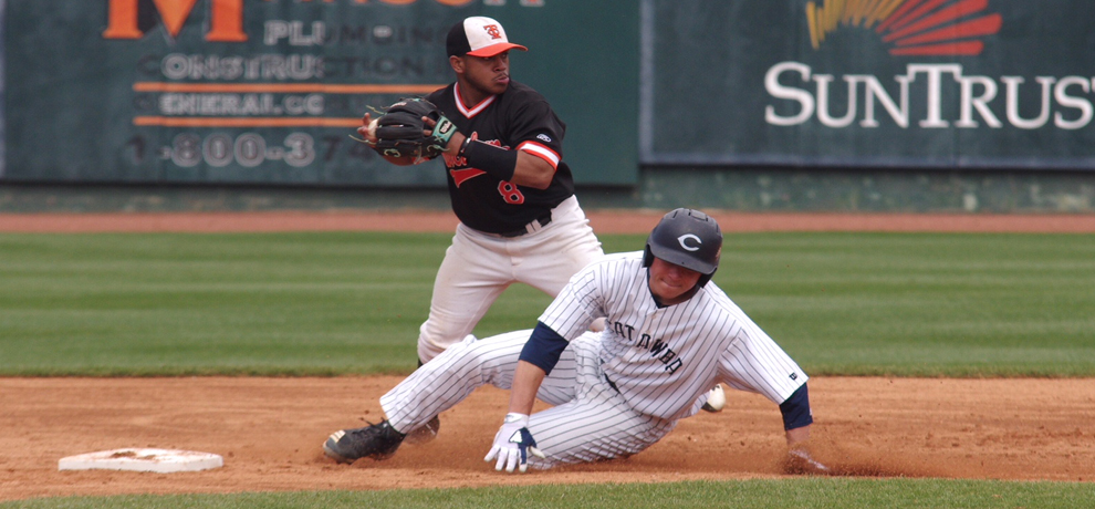 Edison Cabrera in action in Saturday's DH at Catawba (photo by Chris Lenker)