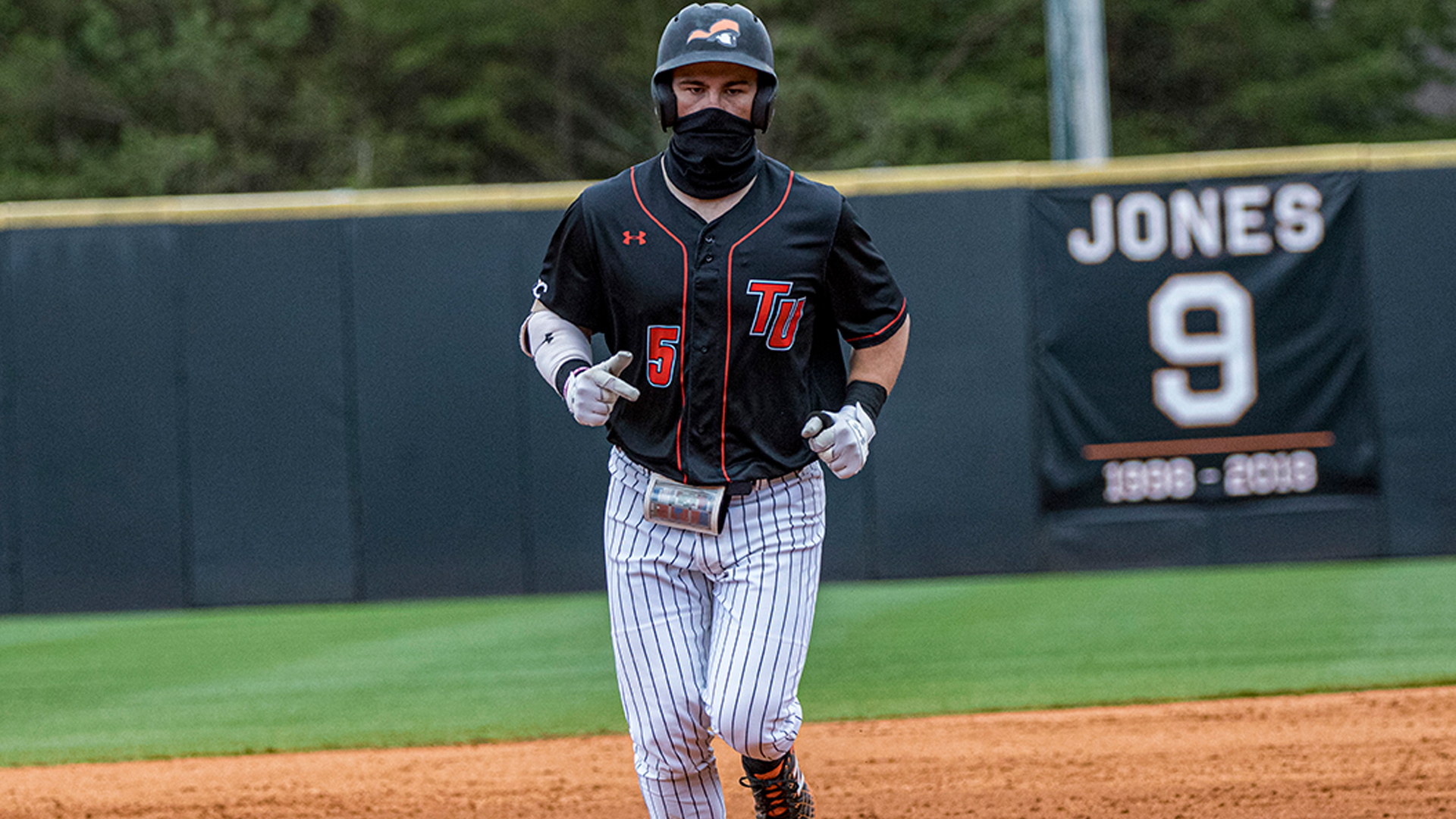 Tusculum's Daulton Martin belted two home runs while also becoming the program's all-time hits leader in Saturday's DH sweep of Queens (photo by Chuck Williams)
