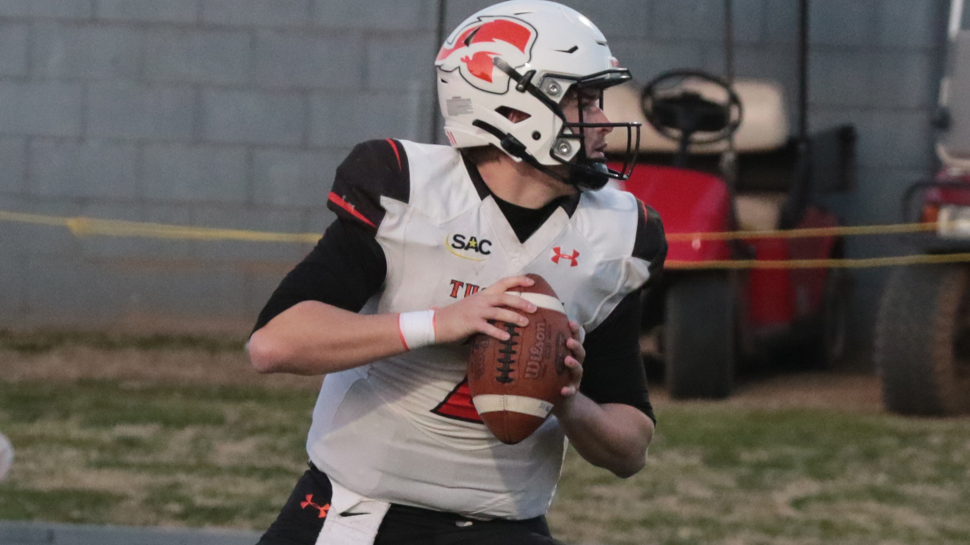 Rogan Wells made his Tusculum debut in Saturday's spring opener at Newberry (photo courtesy of Newberry Athletic Communications)