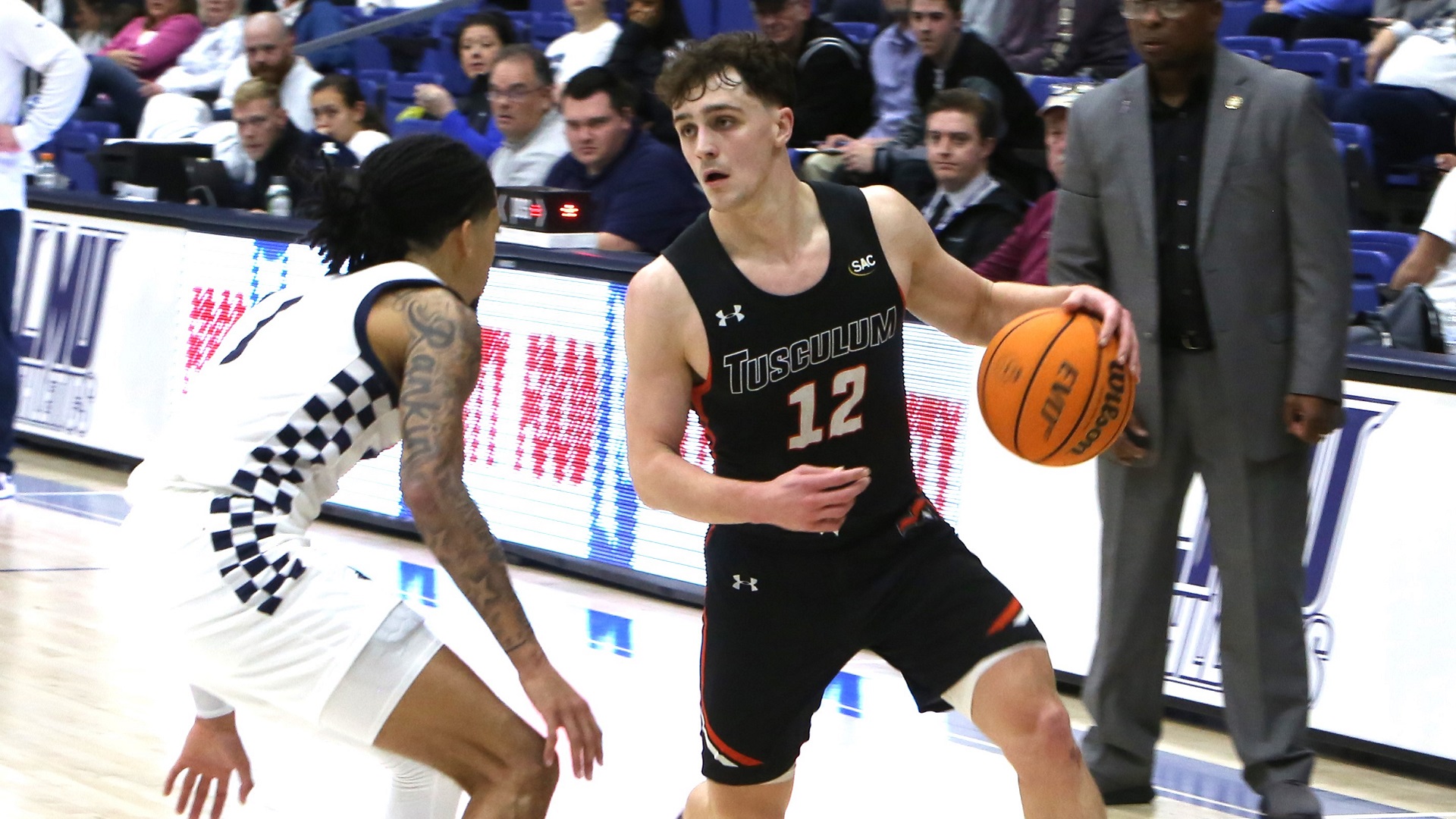 Connor Jordan led the Pioneers with 17 points against Lincoln Memorial (photo by TU Athletic Communications)