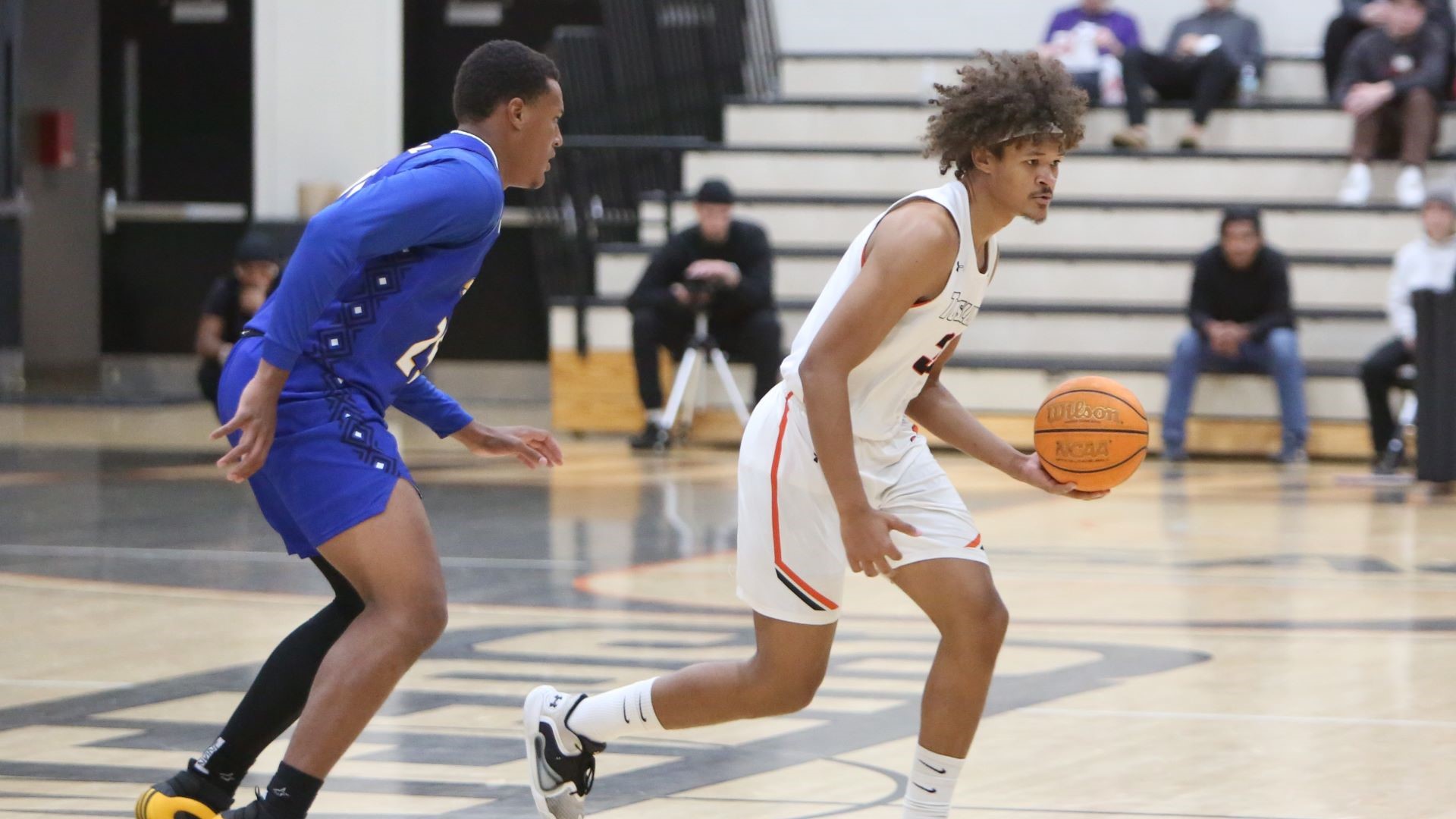 Malachi Hale scored 24 points including 18 in the second half in Tusculum's 83-59 win over Mars Hill (photo by Joe Yates).