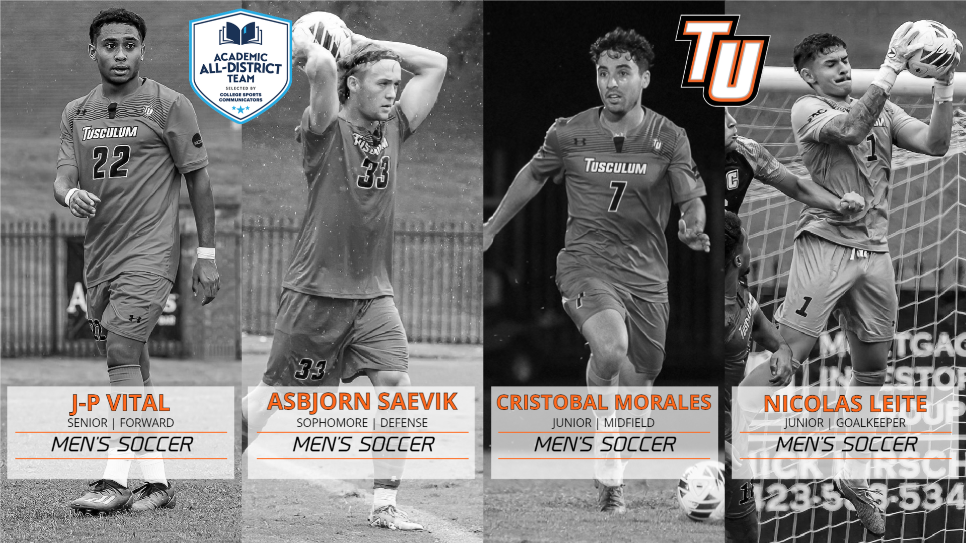 Four Pioneers named to CSC Academic All-District Men's Soccer Team