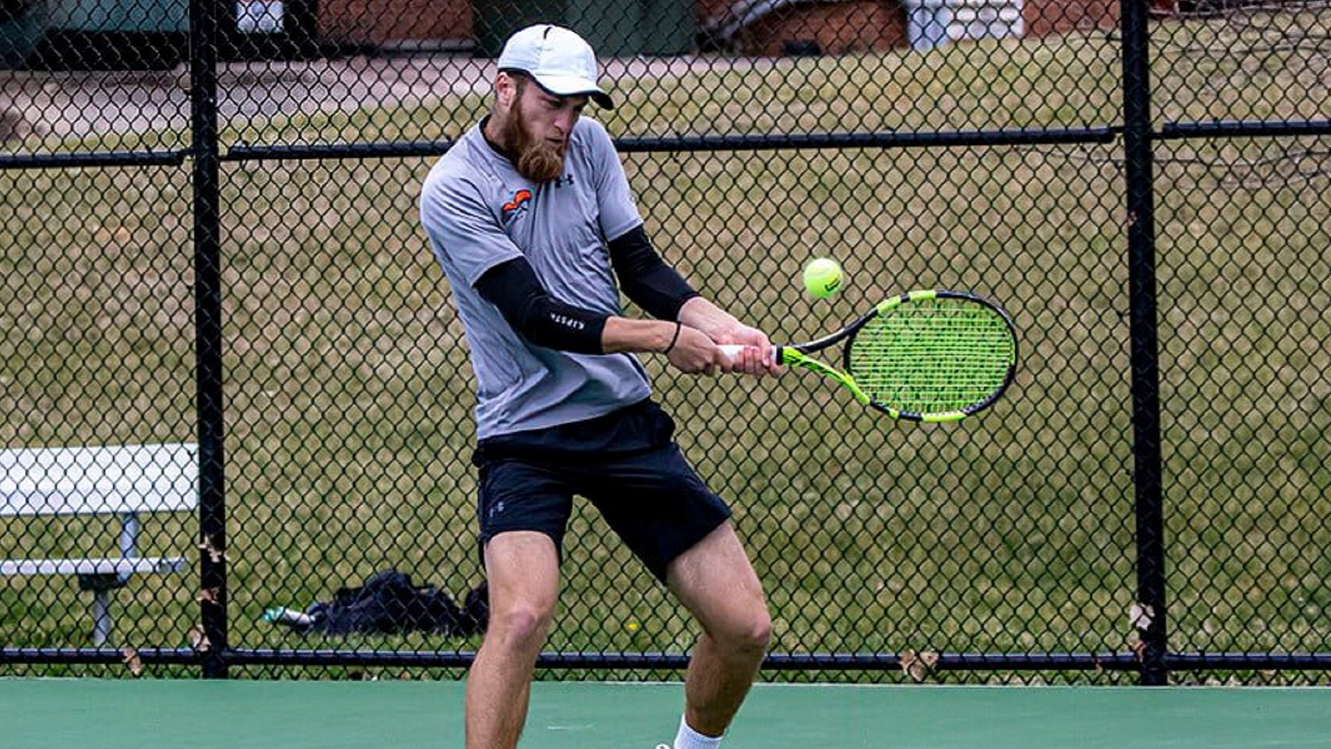 Frank Bonacia earned a three-set win in singles for the Pioneers against North Georgia (photo by Chuck Williams)