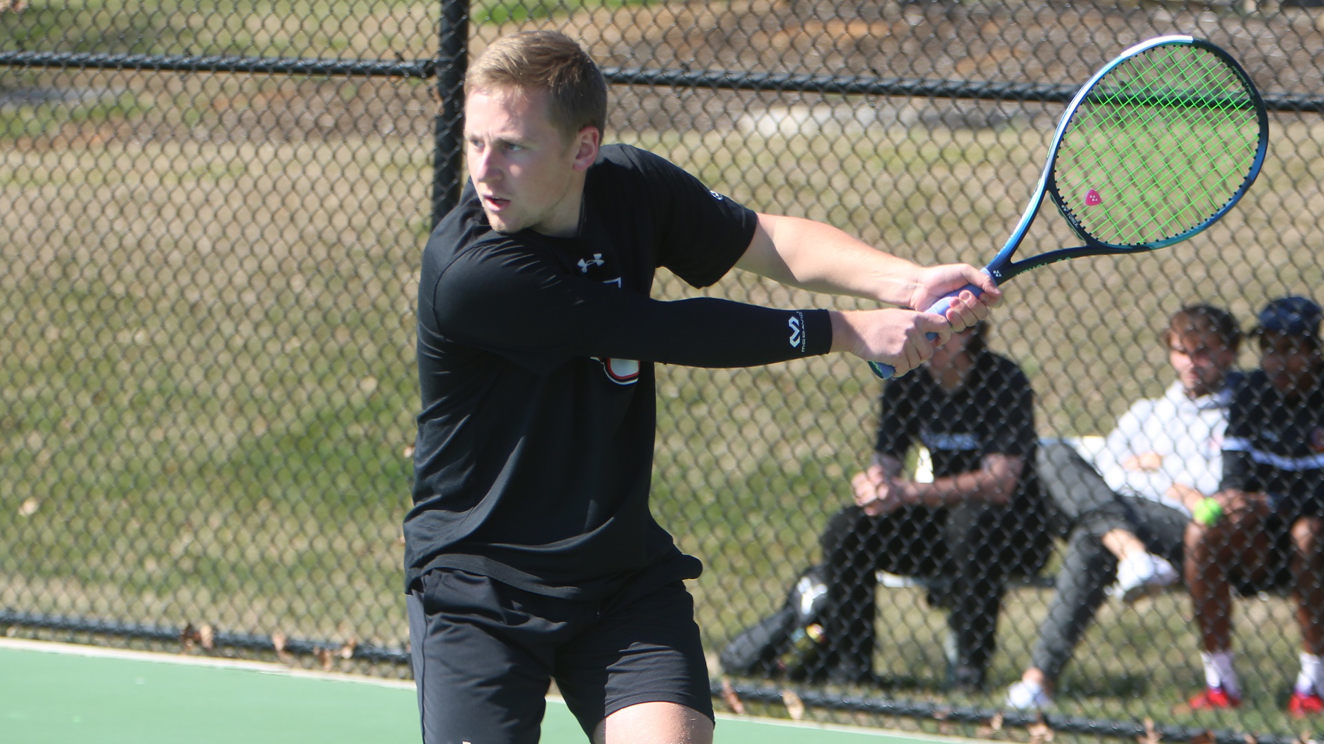 Anton Krondell was part of a winning doubles team for the Pioneers against North Georgia (photo by TU Athletic Communications)