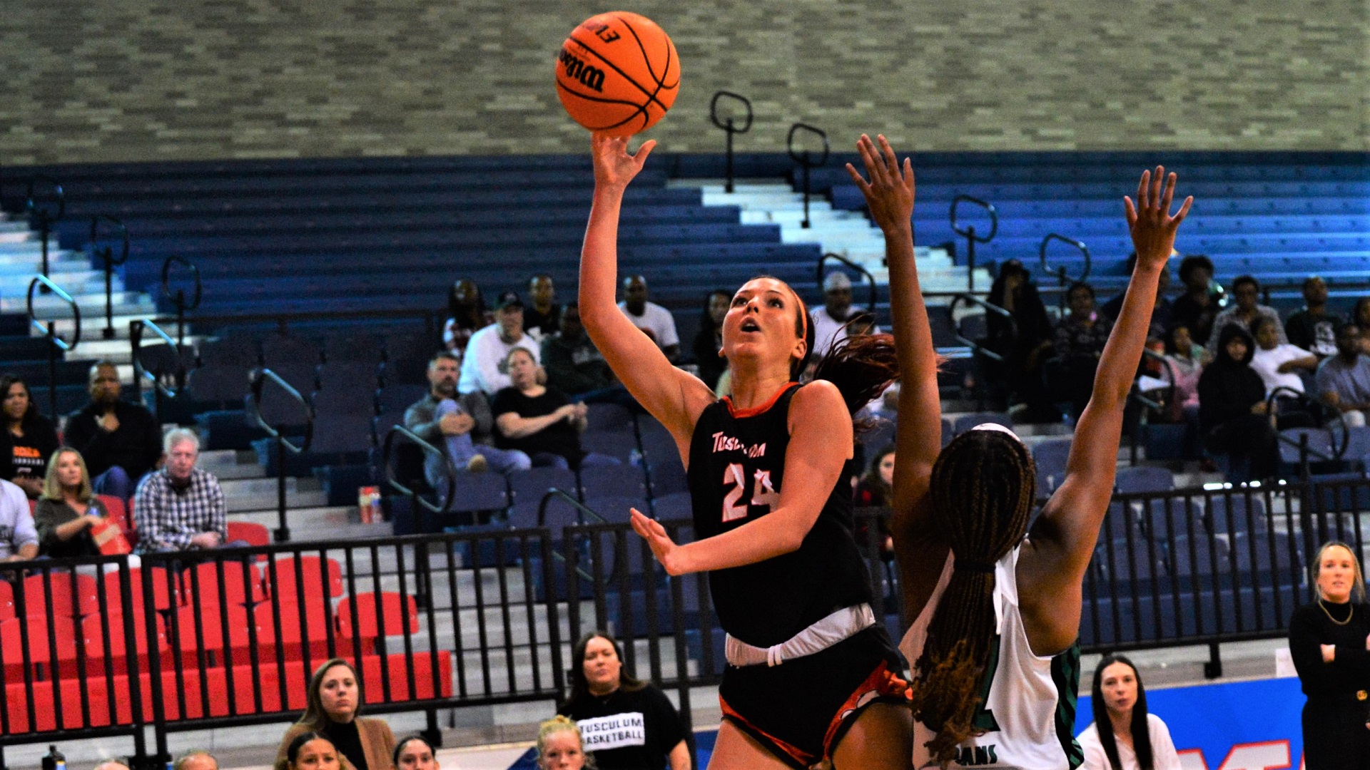 Blayre Shultz scored 18 points in her Pioneer debut against Mount Olive (photo by Mike Slade)