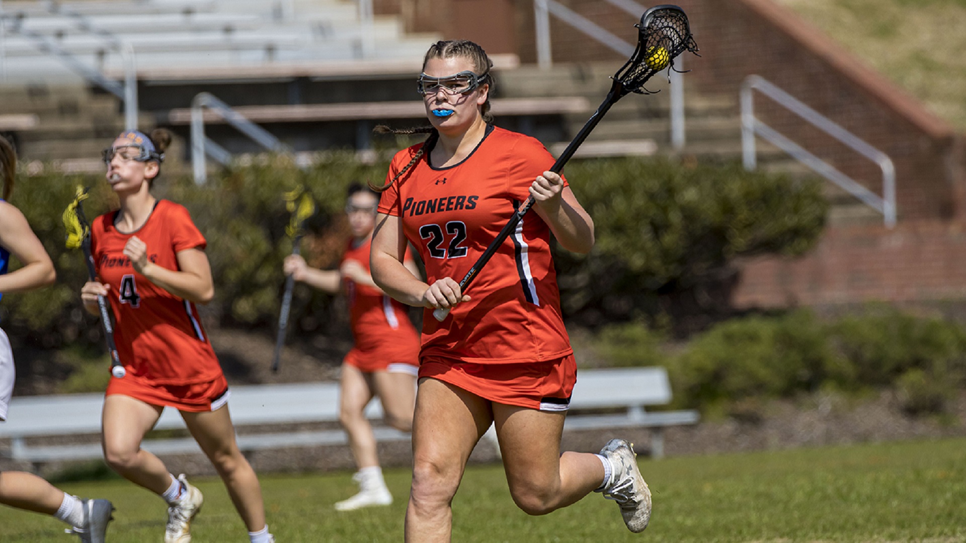 Lucy Brewer had a pair of goals for the Pioneers against Mars Hill (photo by Chuck Williams)