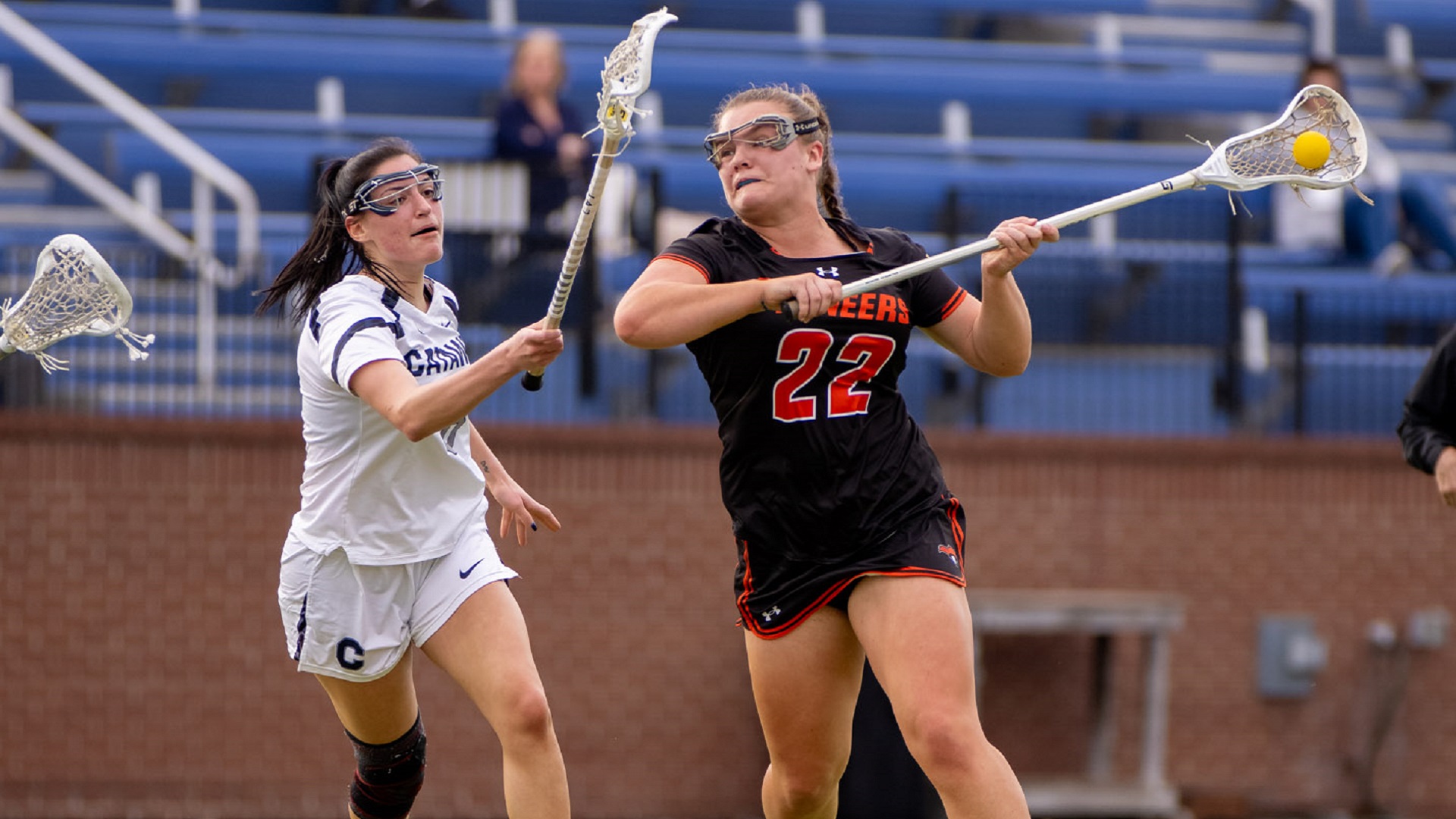 Lucy Brewer finished with five goals against Catawba (photo by Kari Ham)