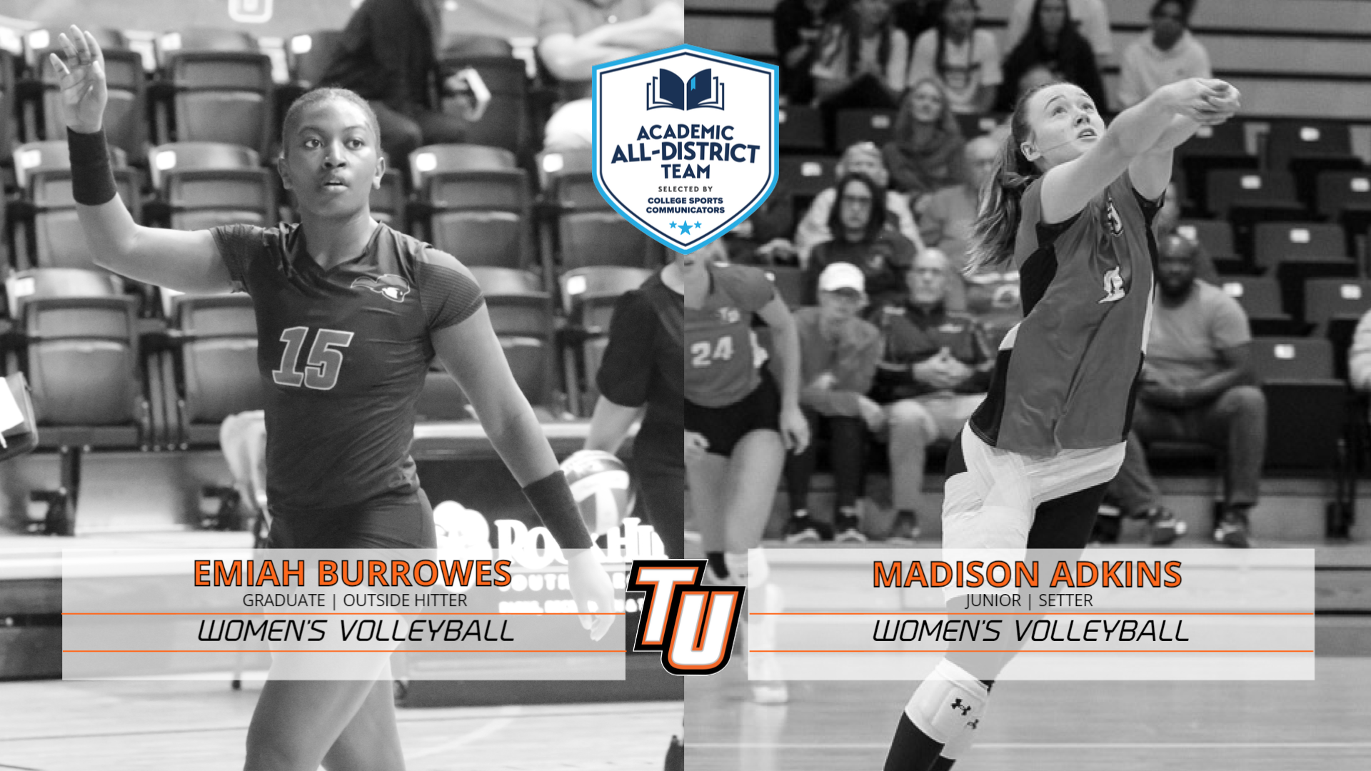 Burrowes, Adkins named to CSC Academic All-District Team